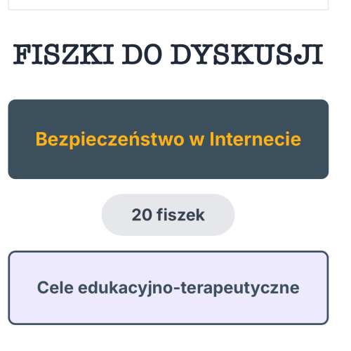 Fiszki do dyskusji - Bezpieczny Internet