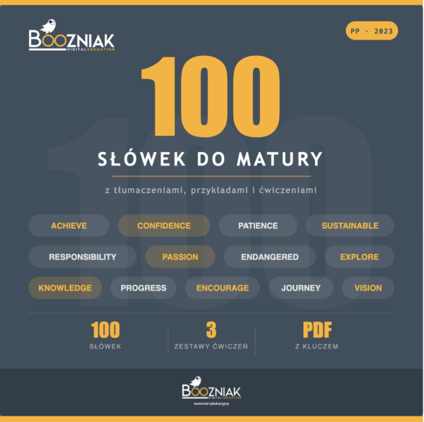 100 słówek do matury 100 słówek do matury z angielskiego - poziom podstawowy - z ćwiczeniami i kluczem (e-book)