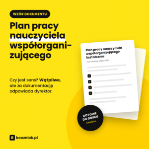 Plan pracy nauczyciela współorganizującego kształcenie (e-book)
