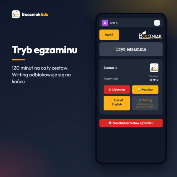 Matura Simulator — symulator matury z angielskiego online (poziom podstawowy)