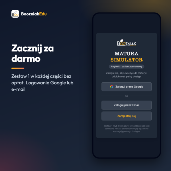 Matura Simulator — symulator matury z angielskiego online (poziom podstawowy)